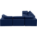  Manufacturer Color_Navy -- Comfy 119" Navy Velvet Upholstered 5 pc Modular Sectional IMAGE 4