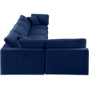  Manufacturer Color_Navy -- Comfy 158" Navy Velvet Upholstered 5 pc Modular Sectional IMAGE 10