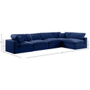  Manufacturer Color_Navy -- Comfy 158" Navy Velvet Upholstered 5 pc Modular Sectional IMAGE 15