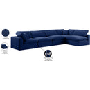  Manufacturer Color_Navy -- Comfy 158" Navy Velvet Upholstered 5 pc Modular Sectional IMAGE 16