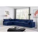  Manufacturer Color_Navy -- Comfy 158" Navy Velvet Upholstered 5 pc Modular Sectional IMAGE 3