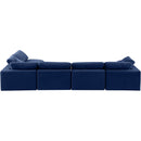  Manufacturer Color_Navy -- Comfy 158" Navy Velvet Upholstered 5 pc Modular Sectional IMAGE 5