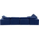  Manufacturer Color_Navy -- Comfy 158" Navy Velvet Upholstered 5 pc Modular Sectional IMAGE 6