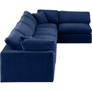 Manufacturer Color_Navy -- Comfy 158" Navy Velvet Upholstered 5 pc Modular Sectional IMAGE 9