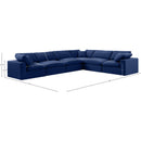  Manufacturer Color_Navy -- Comfy 158" Navy Velvet Upholstered 6 pc Modular Sectional IMAGE 10