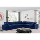  Manufacturer Color_Navy -- Comfy 158" Navy Velvet Upholstered 6 pc Modular Sectional IMAGE 2