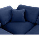  Manufacturer Color_Navy -- Comfy 158" Navy Velvet Upholstered 6 pc Modular Sectional IMAGE 8