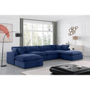  Manufacturer Color_Navy -- Comfy 158" Navy Velvet Upholstered 6 pc Modular Sectional IMAGE 2
