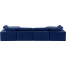  Manufacturer Color_Navy -- Comfy 158" Navy Velvet Upholstered 6 pc Modular Sectional IMAGE 3