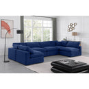  Manufacturer Color_Navy -- Comfy 158" Navy Velvet Upholstered 6 pc Modular Sectional IMAGE 2