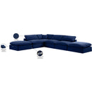 Manufacturer Color_Navy -- Comfy 157" Navy Velvet Upholstered 6 pc Modular Sectional IMAGE 11