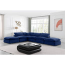  Manufacturer Color_Navy -- Comfy 157" Navy Velvet Upholstered 6 pc Modular Sectional IMAGE 2