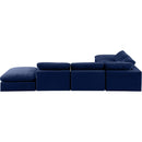  Manufacturer Color_Navy -- Comfy 157" Navy Velvet Upholstered 6 pc Modular Sectional IMAGE 3