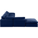  Manufacturer Color_Navy -- Comfy 157" Navy Velvet Upholstered 6 pc Modular Sectional IMAGE 4