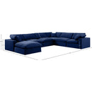  Manufacturer Color_Navy -- Comfy 158" Navy Velvet Upholstered 7 pc Modular Sectional IMAGE 10