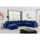  Manufacturer Color_Navy -- Comfy 158" Navy Velvet Upholstered 7 pc Modular Sectional IMAGE 2