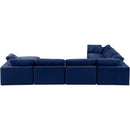  Manufacturer Color_Navy -- Comfy 158" Navy Velvet Upholstered 7 pc Modular Sectional IMAGE 3