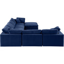  Manufacturer Color_Navy -- Comfy 158" Navy Velvet Upholstered 7 pc Modular Sectional IMAGE 4