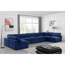  Manufacturer Color_Navy -- Comfy 197" Navy Velvet Upholstered 7 pc Modular Sectional IMAGE 2