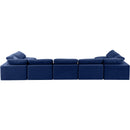  Manufacturer Color_Navy -- Comfy 197" Navy Velvet Upholstered 7 pc Modular Sectional IMAGE 3