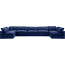  Manufacturer Color_Navy -- Comfy 197" Navy Velvet Upholstered 7 pc Modular Sectional IMAGE 5