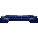 Meridian Comfy Navy Velvet Modular Sectional IMAGE 5