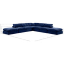  Manufacturer Color_Navy -- Comfy 157" Navy Velvet Upholstered 7 pc Modular Sectional IMAGE 10