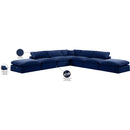  Manufacturer Color_Navy -- Comfy 157" Navy Velvet Upholstered 7 pc Modular Sectional IMAGE 11