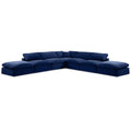  Manufacturer Color_Navy -- Comfy 157" Navy Velvet Upholstered 7 pc Modular Sectional IMAGE 1