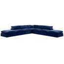  Manufacturer Color_Navy -- Comfy 157" Navy Velvet Upholstered 7 pc Modular Sectional IMAGE 1