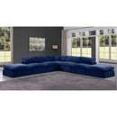  Manufacturer Color_Navy -- Comfy 157" Navy Velvet Upholstered 7 pc Modular Sectional IMAGE 2