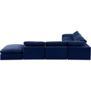 Manufacturer Color_Navy -- Comfy 157" Navy Velvet Upholstered 7 pc Modular Sectional IMAGE 3