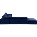  Manufacturer Color_Navy -- Comfy 157" Navy Velvet Upholstered 7 pc Modular Sectional IMAGE 4