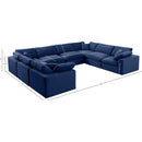  Manufacturer Color_Navy -- Comfy 158" Navy Velvet Upholstered 8 pc Modular Sectional IMAGE 10