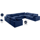  Manufacturer Color_Navy -- Comfy 158" Navy Velvet Upholstered 8 pc Modular Sectional IMAGE 11