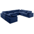  Manufacturer Color_Navy -- Comfy 158" Navy Velvet Upholstered 8 pc Modular Sectional IMAGE 1