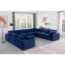  Manufacturer Color_Navy -- Comfy 158" Navy Velvet Upholstered 8 pc Modular Sectional IMAGE 2