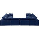  Manufacturer Color_Navy -- Comfy 158" Navy Velvet Upholstered 8 pc Modular Sectional IMAGE 3