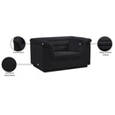 Meridian Cascade Black Velvet Fabric Chair IMAGE 18