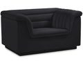 Meridian Cascade Black Velvet Fabric Chair IMAGE 1