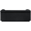 Meridian Cascade Black Velvet Fabric Loveseat IMAGE 3