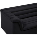 Meridian Cascade Black Velvet Fabric Loveseat IMAGE 9