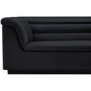 Meridian Cascade Black Velvet Fabric Sofa IMAGE 11