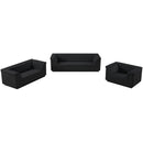Meridian Cascade Black Velvet Fabric Sofa IMAGE 14