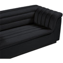 Meridian Cascade Black Velvet Fabric Sofa IMAGE 8