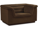 Meridian Cascade Brown Velvet Fabric Chair IMAGE 1