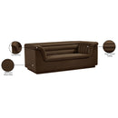 Meridian Cascade Brown Velvet Fabric Loveseat IMAGE 18