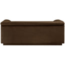 Meridian Cascade Brown Velvet Fabric Loveseat IMAGE 3