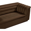 Meridian Cascade Brown Velvet Fabric Sofa IMAGE 8