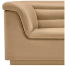 Meridian Cascade Camel Velvet Fabric Chair IMAGE 11